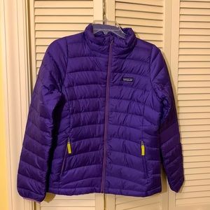 Girls Patagonia down sweater, deep purple, XL (14)